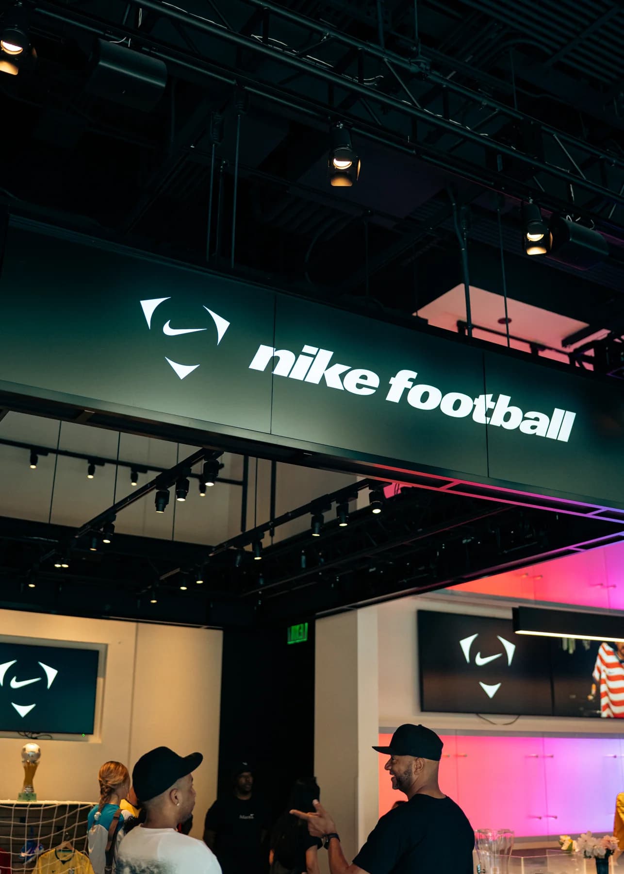 Nike Football signage above the event entrance